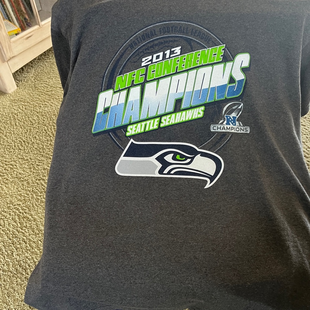 Seattle Seahawks Conference Champion Tee Shirt tag says